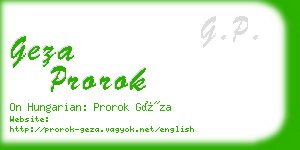 geza prorok business card